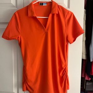 Ladies PGA Tour polo black white orange
